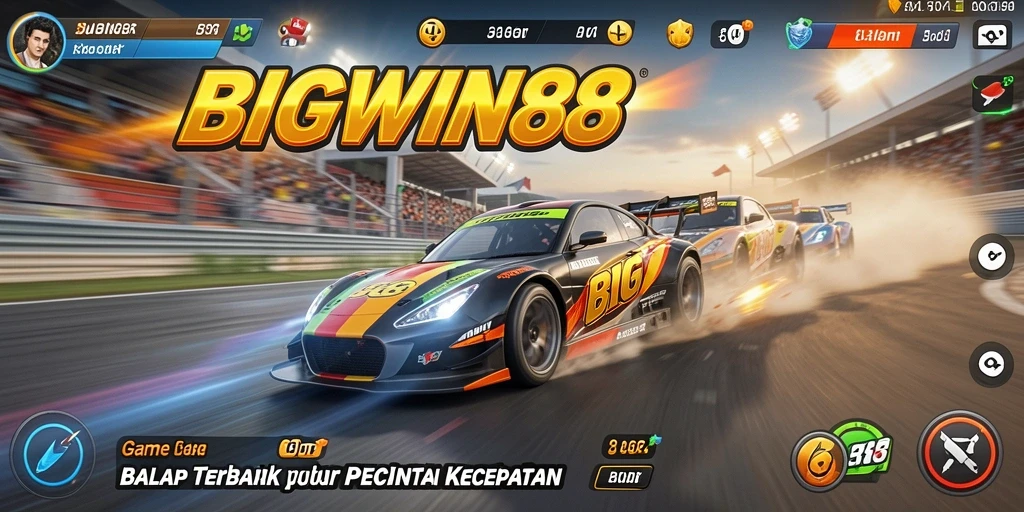 Tampilan menegangkan dari gameplay balap yang penuh aksi.