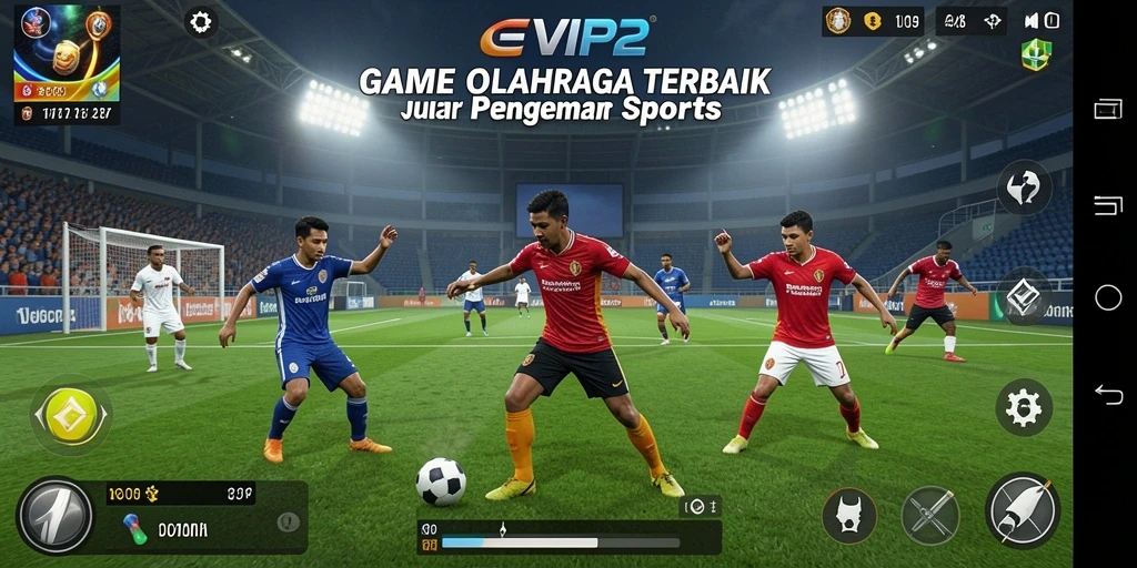 Screenshot utama EVIP2 menampilkan aksi gameplay olahraga yang seru.