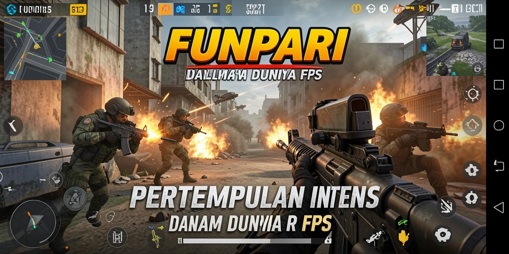Tangkapan layar menunjukkan aksi seru saat bermain FPS di FUNPARI.