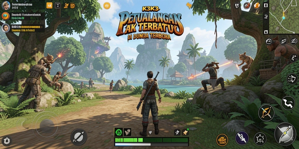 Tampilan menarik dari gameplay K3K3 di dunia terbuka.