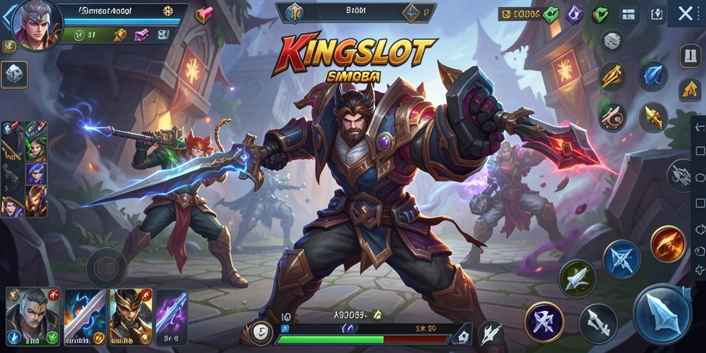 Gameplay KINGSLOT yang intens dan penuh strategi.
