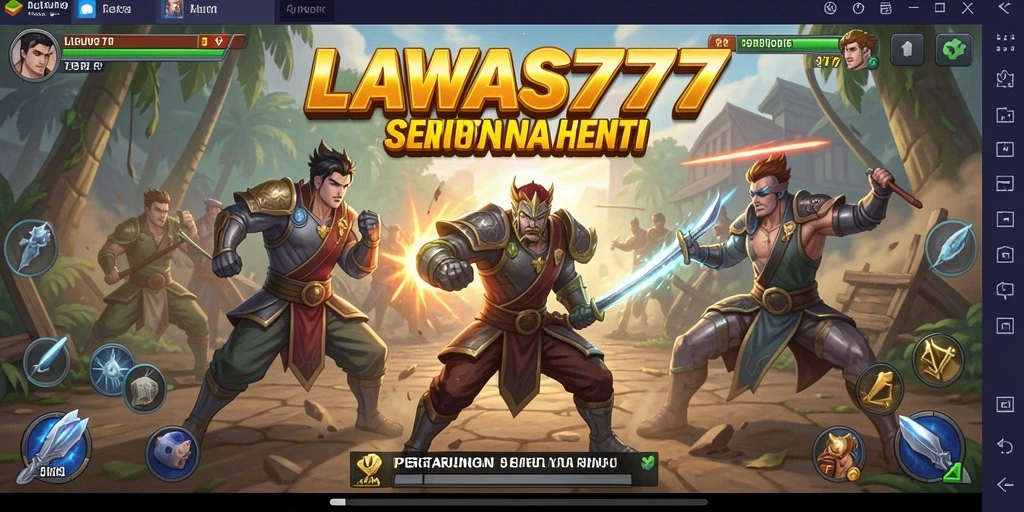 Tampilan gameplay LAWAS777 yang intens dan seru saat bertarung.