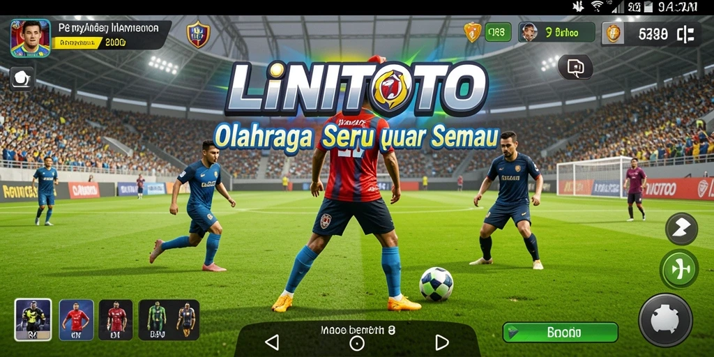 Gameplay LINITOTO yang aktif dan menegangkan dengan suasana olahraga.