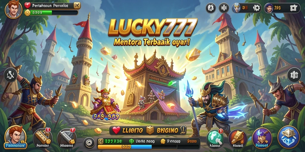 Screenshot gameplay epic LUCKY777 menampilkan aksi pertahanan menara.