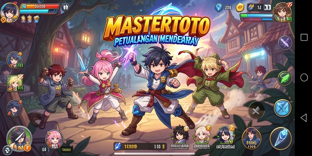 Screenshot MASTERTOTO menampilkan karakter anime yang beraksi dalam pertempuran seru.