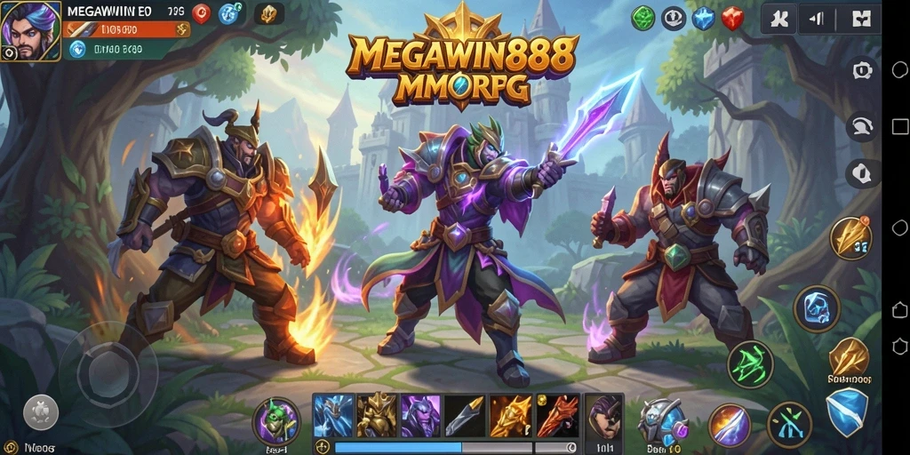 Tampilan gameplay menakjubkan dari MEGAWIN888 dalam dunia MMORPG.