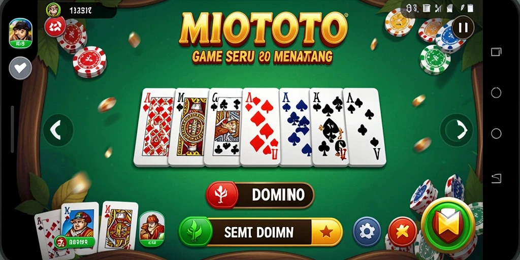 Screenshot gameplay <strong>MIOTOTO</strong> menampilkan suasana seru bermain domino.