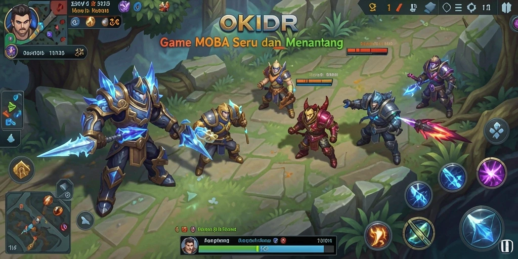 Screenshot gameplay OKIDR menampilkan aksi intens di arena.
