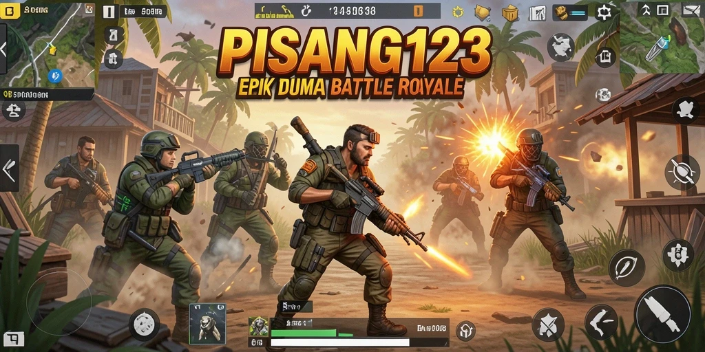 Tangkapan layar PISANG123 dengan aksi pertempuran yang mendebarkan.