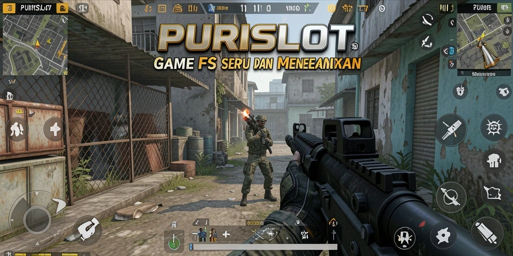 Screenshot gameplay <strong>PURISLOT</strong> menunjukkan aksi menegangkan di medan pertempuran.