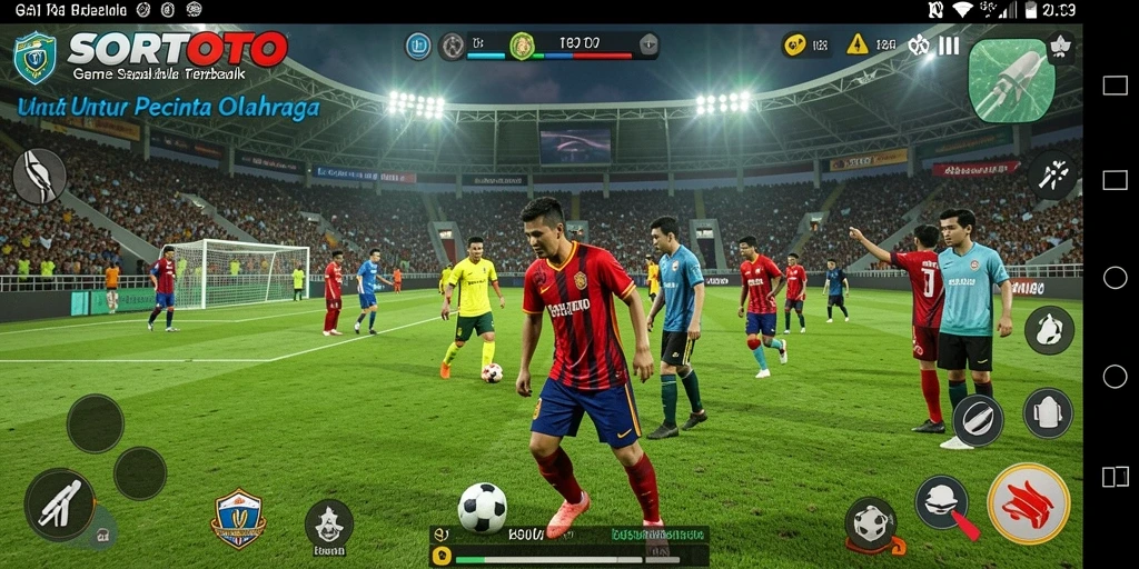 Gambaran permainan sepak bola yang menegangkan di SORTOTO.
